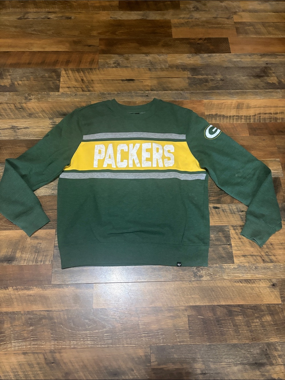 47' Brand Vintage Sz XL Green Bay‎ Packers Green Gold Crewneck Sweatshirt